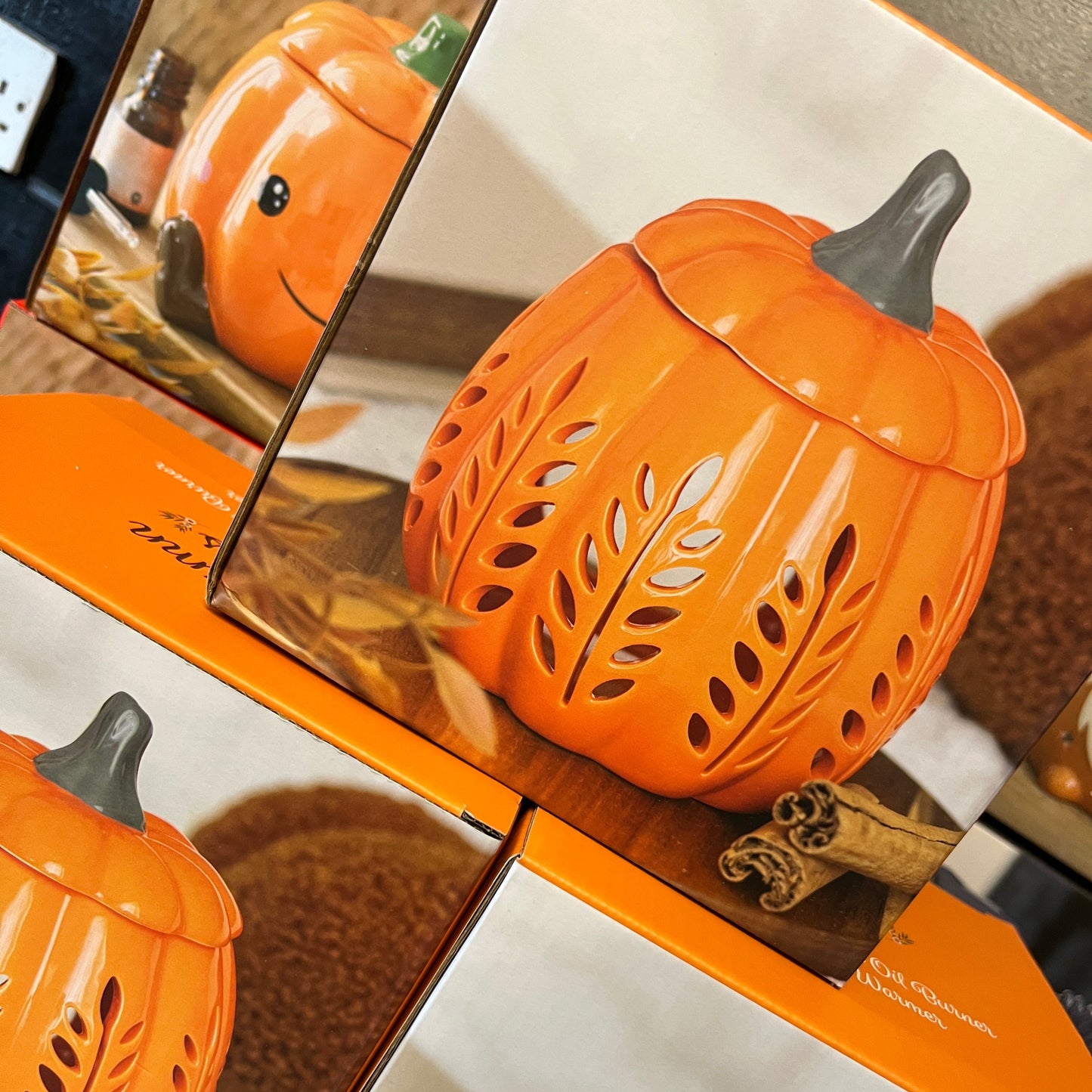 Large orange pumpkin burner